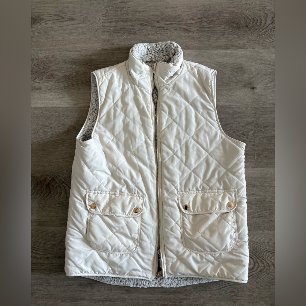 Altar'd State Cream Quilted Vest